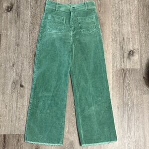 Miss Love Green Boutique Corduroy Pants Frayed Size Small